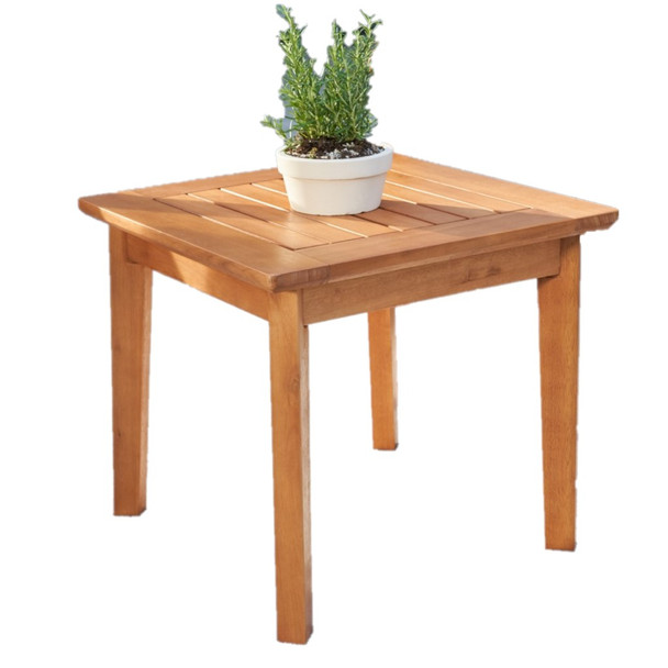Natural Wood Patio Side Table