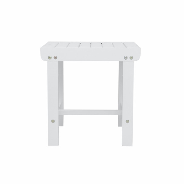 White Outdoor Wooden Side Table