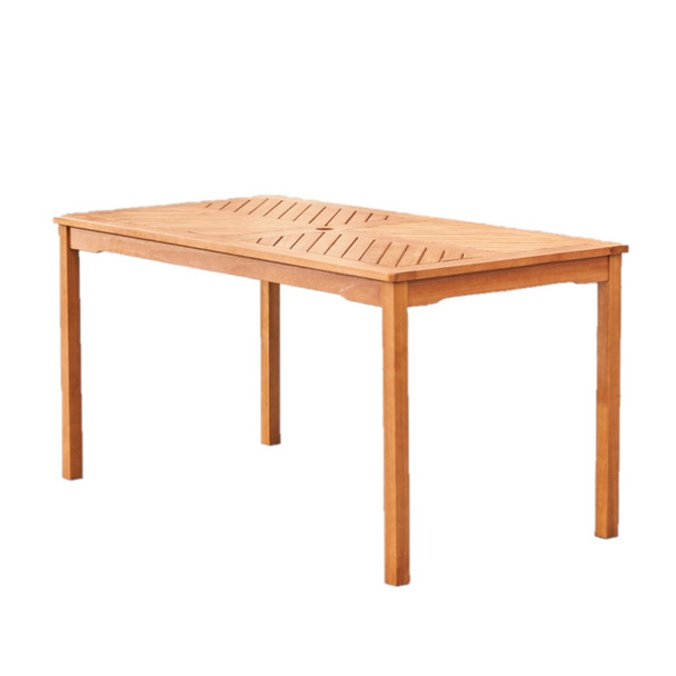 Natural Wood Dining Table with Straight Legs