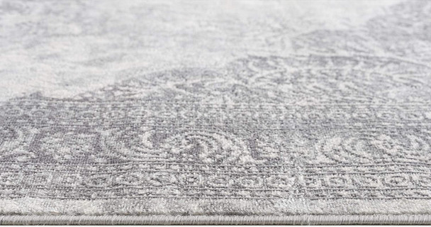 8 x 11 Gray Distressed Medallion Area Rug