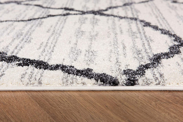 7 x 9 Gray and Black Modern Abstract Area Rug