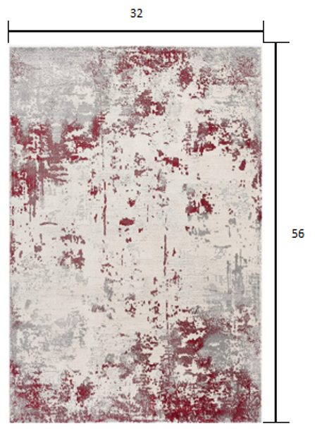 3 x 5 Red and Gray Modern Abstract Area Rug