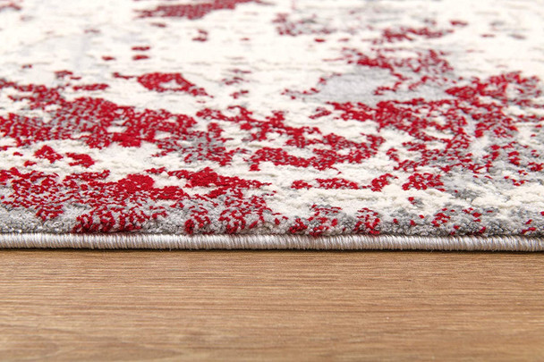 5 x 8 Red and Gray Modern Abstract Area Rug