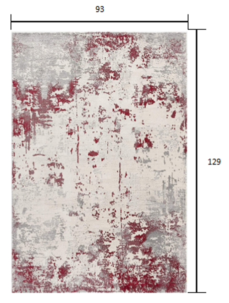 8 x 11 Red and Gray Modern Abstract Area Rug