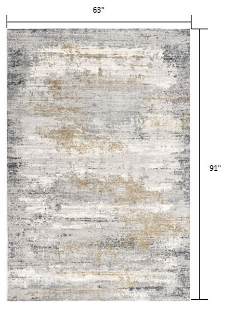 5 x 8 Gray Mod Distressed Strokes Area Rug