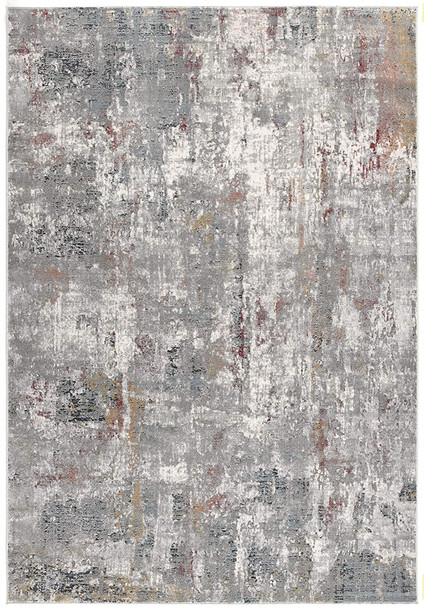 2 x 8 Gray and Ivory Abstract Runner Rug