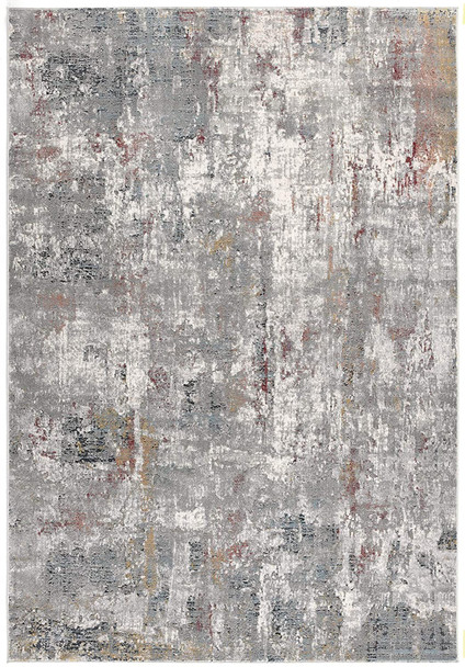 7 x 10 Gray and Ivory Abstract Area Rug