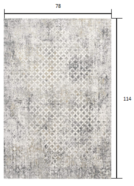 7 x 10 Gray and Ivory Distressed Area Rug