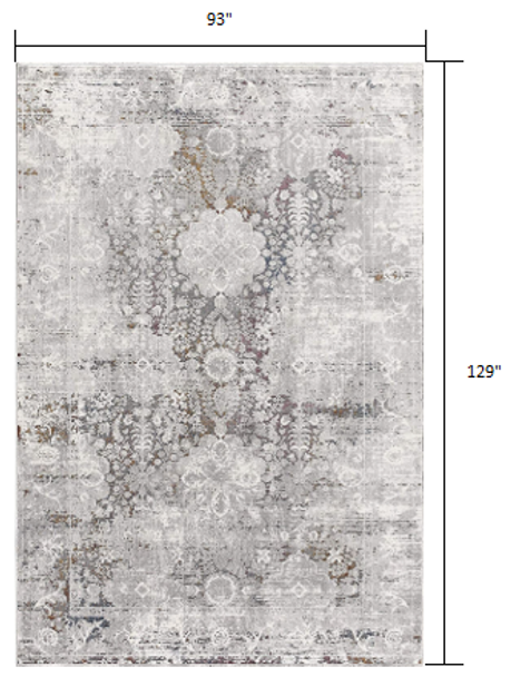 8 x 11 Gray Abstract Patterns Area Rug