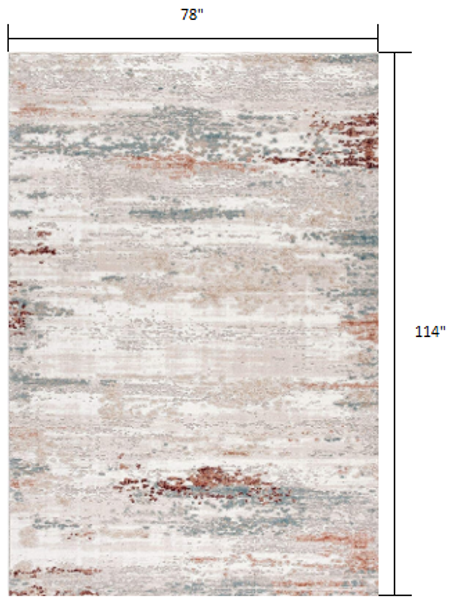 7 x 10 Gray and Ivory Distressed Diamonds Area Rug