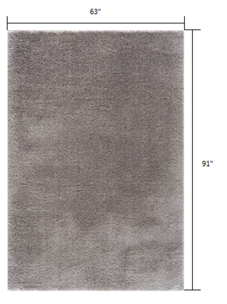 5 x 8 Gray Modern Solid Shag Area Rug