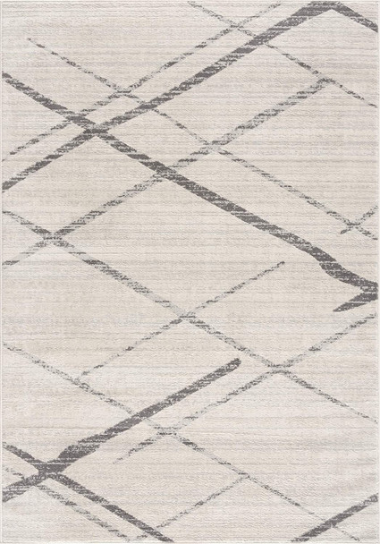 2 x 13 Gray Modern Abstract Pattern Runner Rug