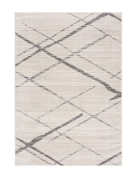 2 x 8 Gray Modern Abstract Pattern Runner Rug