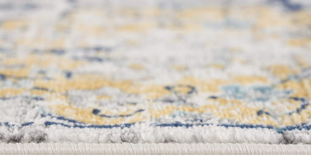 7 x 10 Blue Distressed Floral Area Rug