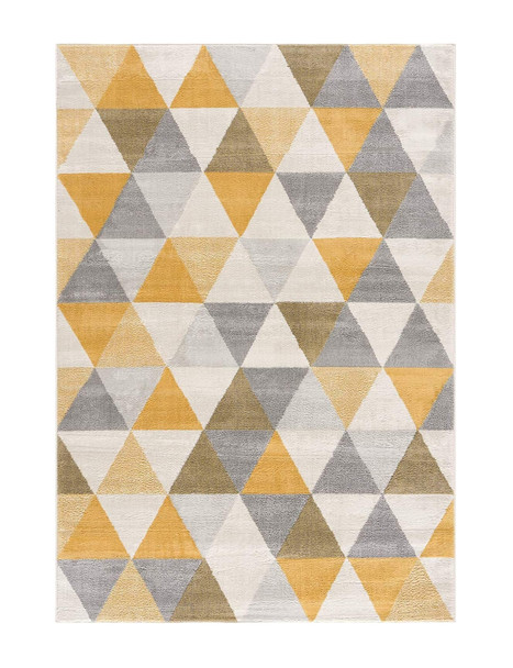 2 x 10 Yellow Triangular Lattice Runner Rug