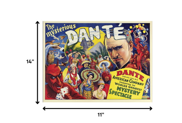 11" x 14" The Mysterious Dante Vintage Magic Poster Wall Art