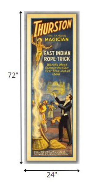 24" x 72" Thurston Rope Trick Vintage Magic Poster Wall Art