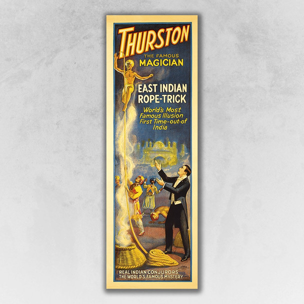12" x 36" Thurston Rope Trick Vintage Magic Poster Wall Art