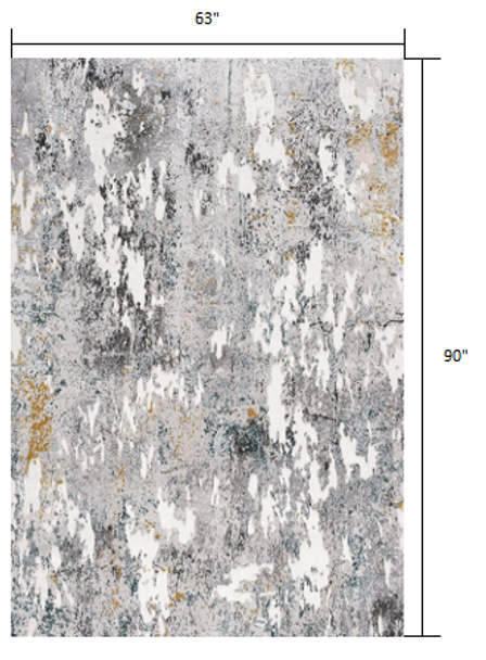 5 x 8 Gray Distressed Modern Abstract Area Rug