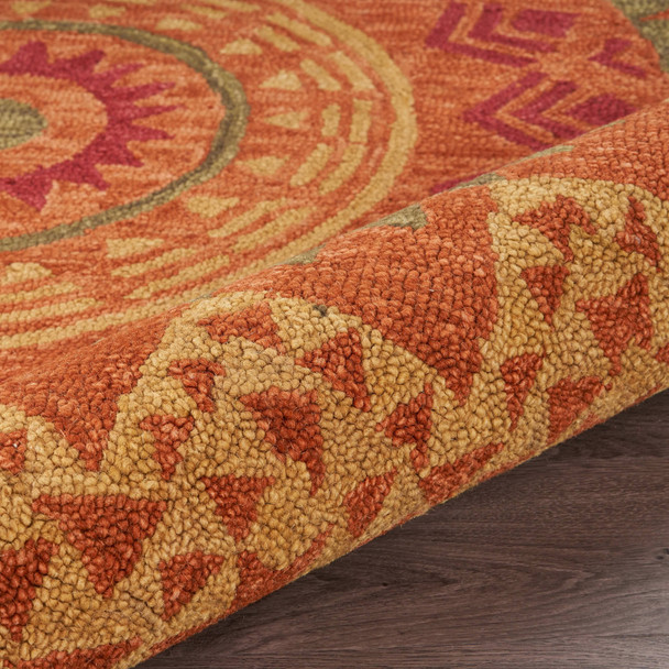 6 Round Orange Decorative Area Rug