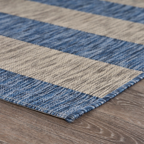 5 x 7 Navy Stripes Indoor Outdoor Area Rug