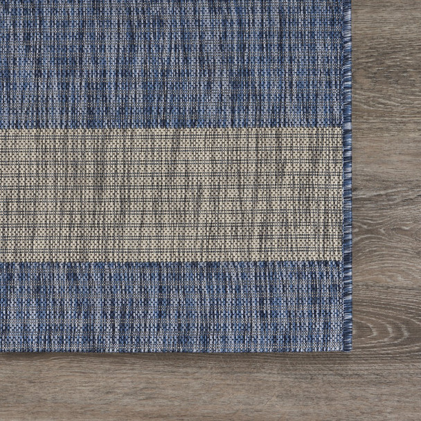 8 x 10 Navy Stripes Indoor Outdoor Area Rug