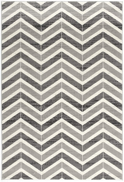 3 x 5 Gray Distressed Chevron Area Rug