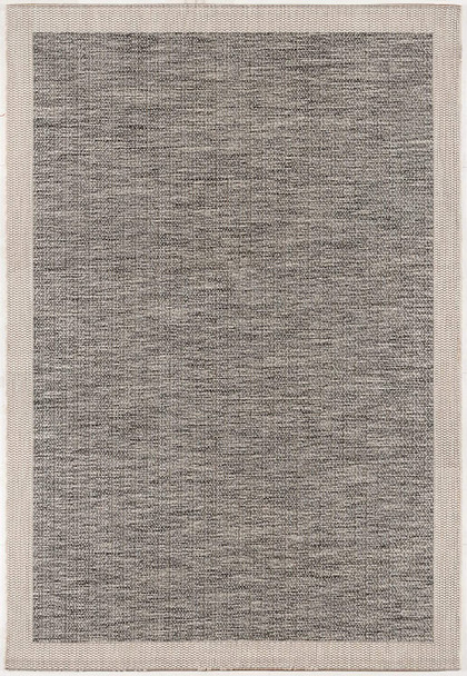 3 x 8 Sand and Gray Distressed Border Runner Rug