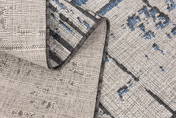 5 x 8 Teal Blue Abstract Textured Area Rug