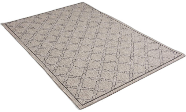 8 x 10 Gray Geometric Lattice Area Rug