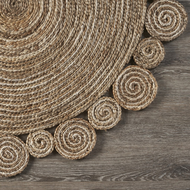 Bleached and Natural Spiral Boutique Jute Rug