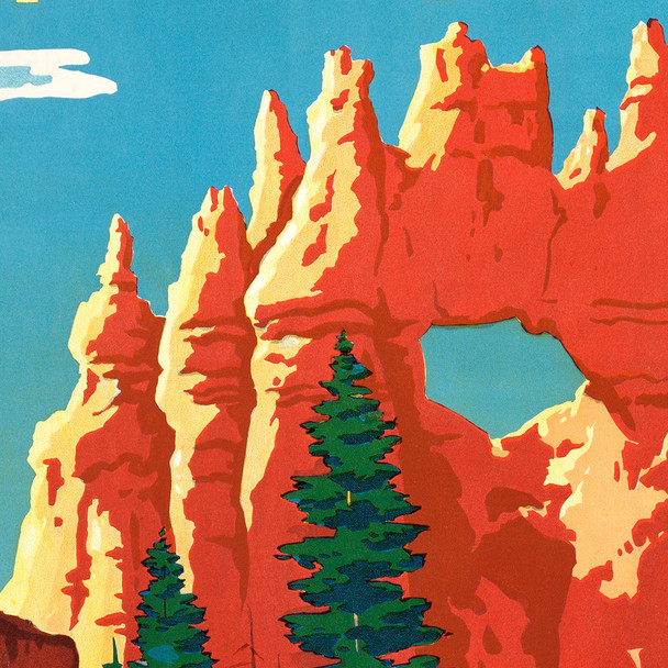 9" x 12" Vintage 1950s Bryce Canyon National Park Wall Art