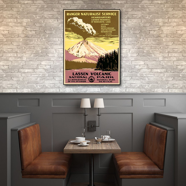24" x 32" Lassen Volcanic National Park Vintage Travel Poster Wall Art