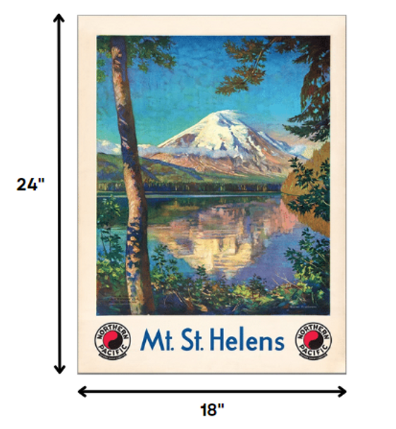 18" x 24" Mt. St. Helens c1920s Vintage Travel Poster Wall Art