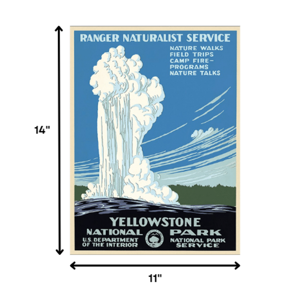 11" x 14" Yellowstone National Park c1938 Vintage Travel Poster Wall Art
