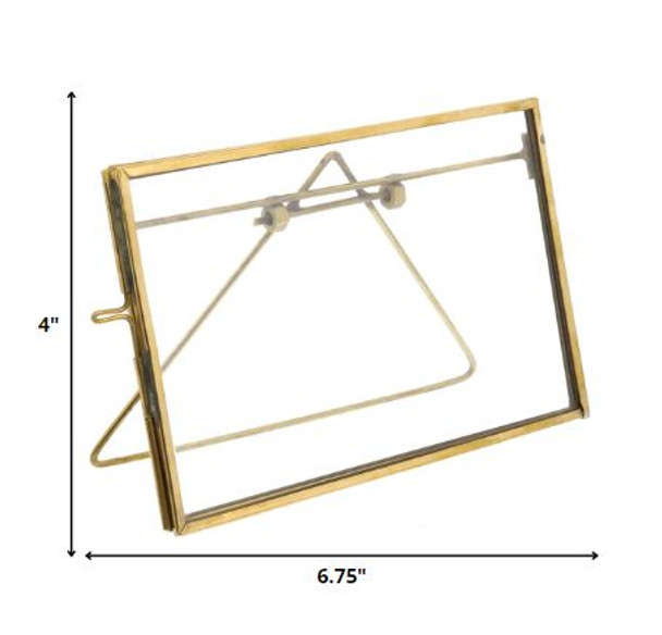 4x6 Gold Metal Horizontal Glass Frame