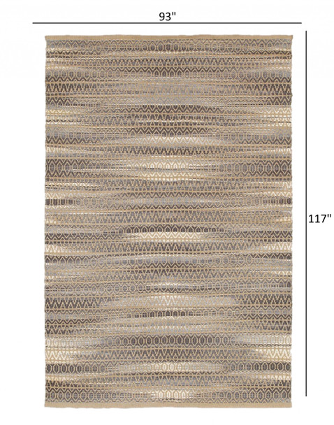8 x 10 Gray and Tan Striated Runner Rug