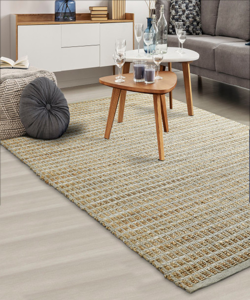 9 x 12 Gray Grid Farmhouse Area Rug