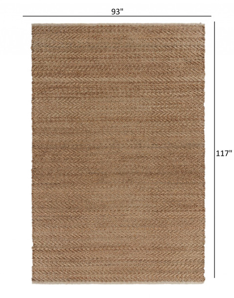 8 x 10 Natural Toned Chevron Pattern Area Rug