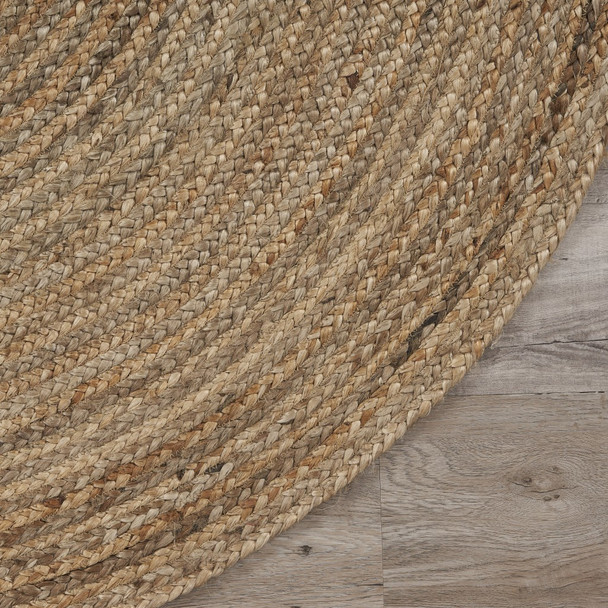 9 Brown Oval Shaped Jute Area Rug