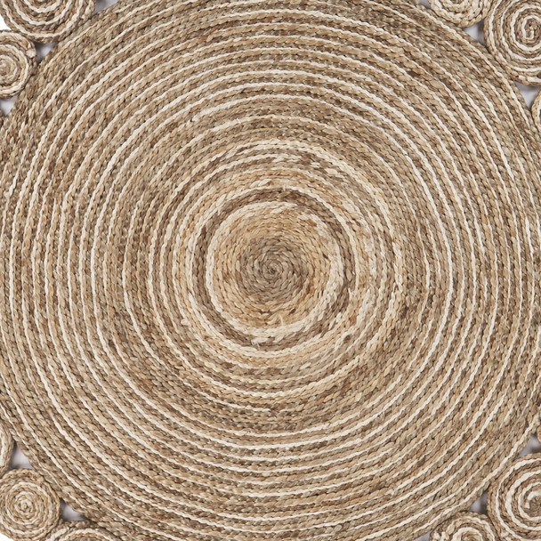 8 Round Natural Coiled Area Rug