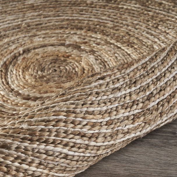 8 Round Natural Coiled Area Rug