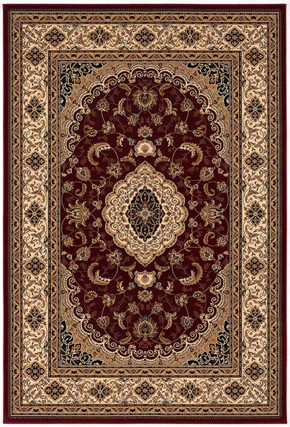 5 x 8 Red Floral Medallion Area Rug