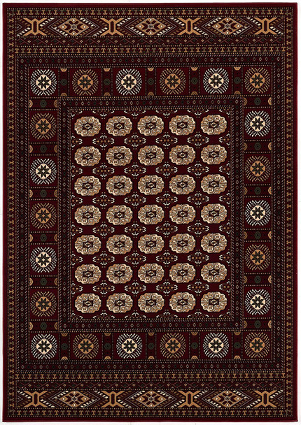 3 x 10 Red Eclectic Geometric Pattern Runner Rug