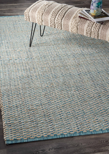 8 x 10 Blue and Beige Toned Area Rug