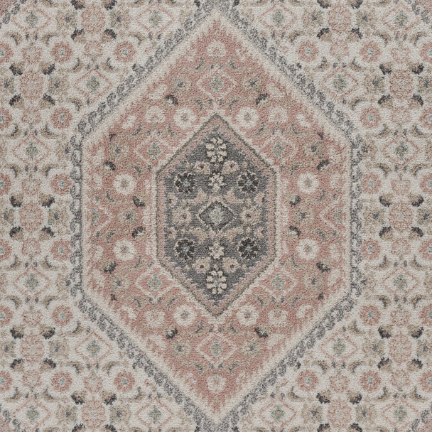 8 x 10 Gray and Blush Traditional Area Rug