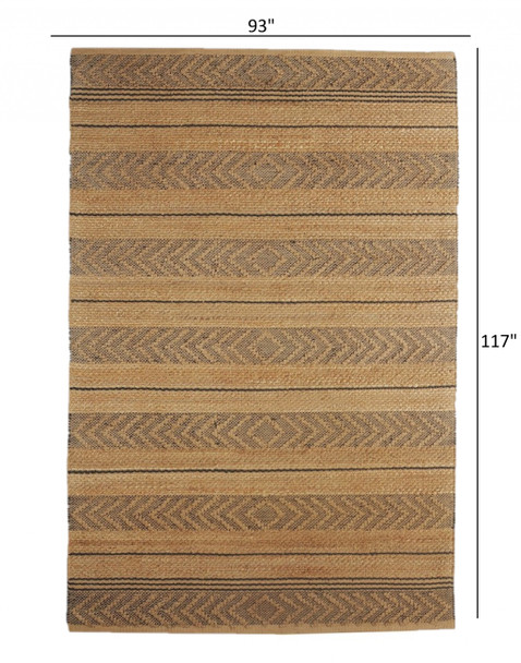 8 x 10 Tan and Gray Bohemian Striped Area Rug