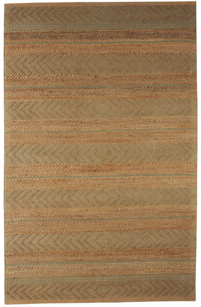 8 x 10 Seafoam and Tan Bohemian Striped Area Rug