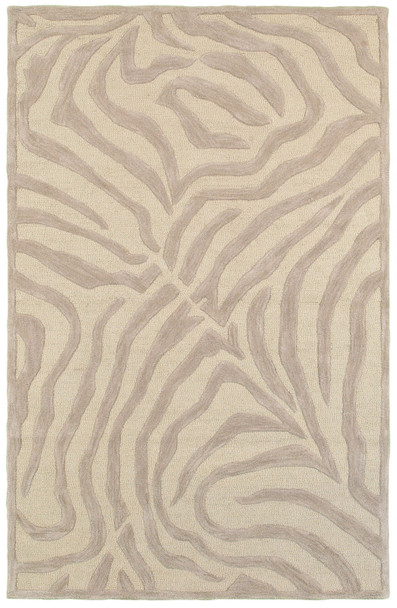 8 x 10' Taupe Zebra Pattern Area Rug