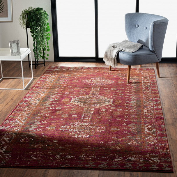 8 x 10 Deep Red Traditional Area Rug